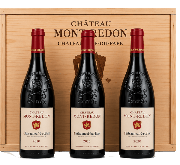  Château Mont Redon Coffret Vertical Châteauneuf-du-Pape - 2010-2015-2020 - 3 x75cl Red 225cl
